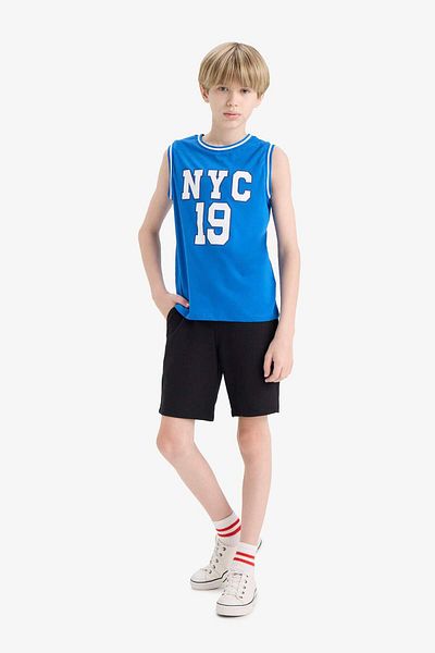 DeFacto Boy's 2-Piece Set Printed Tank Top Elastic Waist Shorts E8825A825Hs