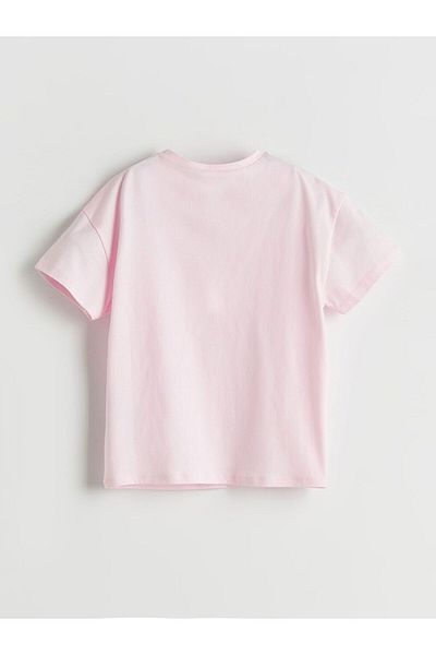 LC Waikiki Παιδικό μπλουζάκι για κορίτσια με στάμπα LCW Kids Crew Neck Barbie