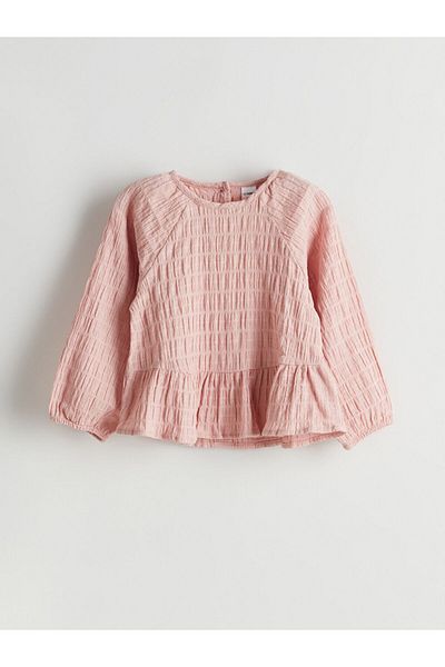 LC Waikiki Lcw Crew Neck Girl's Combed Cotton Blouse Fast Fashion