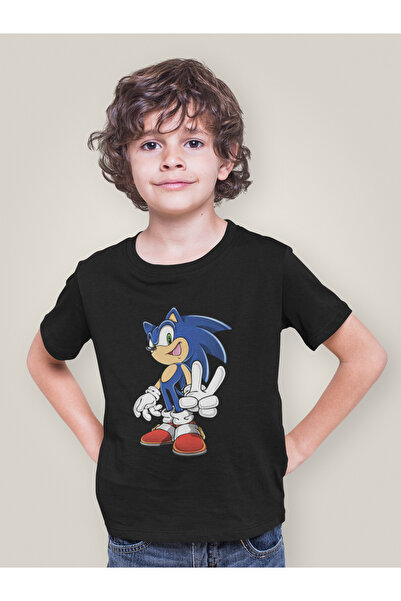 SEVBANO تي شيرت للأطفال بتصميم سونيك مطبوع للجنسين (1-12 سنة)