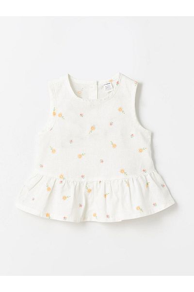 LC Waikiki Lcw Crew Neck Sleeveless Floral Baby Girl Blouse