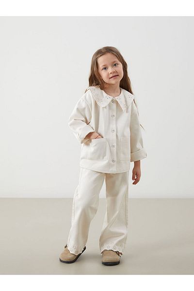 LC Waikiki Lcw Baby Collar Embroidered Girl's Jacket
