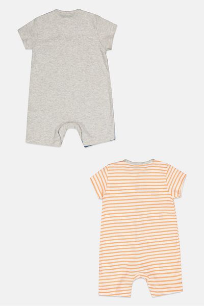 MOTHERCARE Toddlers Boy 2 Pack Short Sleeve Graphic Print Bodysuits, Multicolor