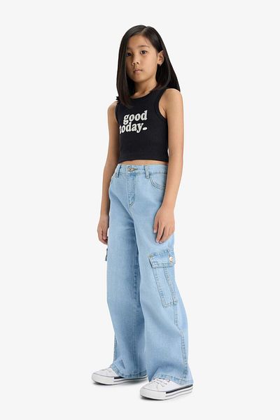 DeFacto Girl's Crew Neck Printed Singlet C4717A825Sm
