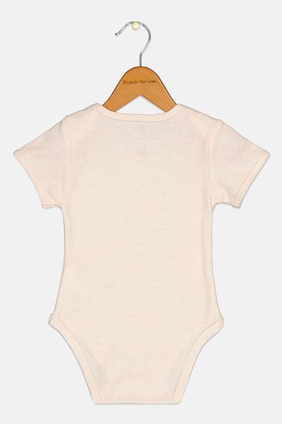 Baby Steps Disney x Baby Steps Toddlers Boy Short Sleeve Graphic Print Bodysuits, Light Peach