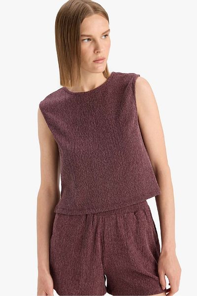 DeFacto Boxy Fit Crew Neck Wrap Tank Top F4439Ax25Sm