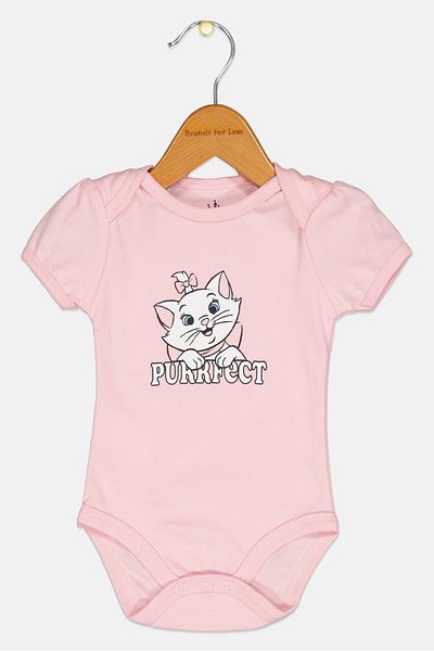 Disney Toddlers Girl Graphic Print Short Sleeves Bodysuit, Pink