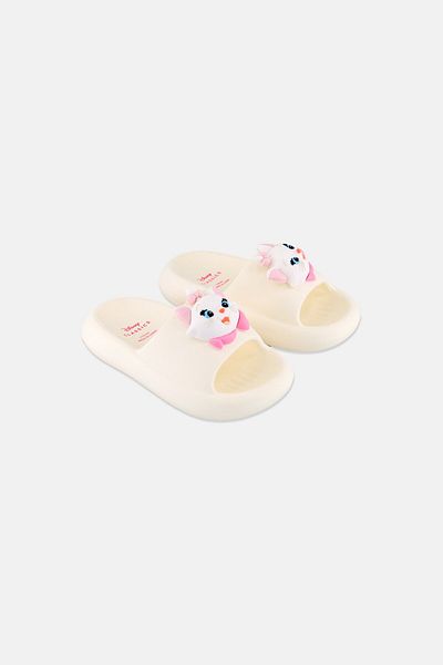 Disney Toddlers Girl Marie Slip On Slides, White