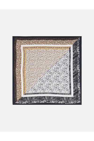 Kayra Leopard Patterned Scarf Black-Brown