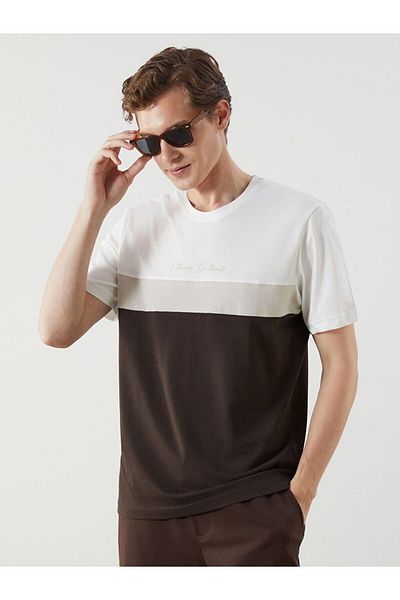 LC Waikiki Lcwaikiki Classic Crew Neck Short Sleeve Color Block Men's T-Shirt