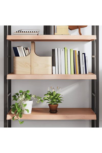vidaxl Wall Shelf Light Brown 80x60x(2-6) cm Treated Solid Wood Oak