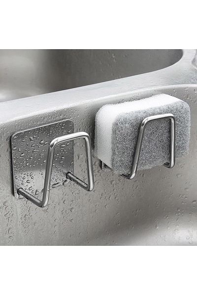 fulina Sponge Holder for Kitchen Sink,Stainless Steel Sink Holder,Kitchen Organiser,Pack of 2