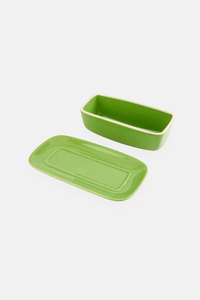 Muy Mucho Ceramic Butter Dish Celine Series, Green