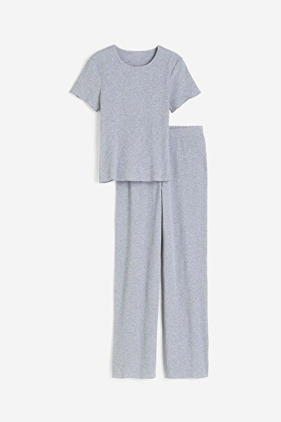 H&M Ribbed pyjama top and bottoms