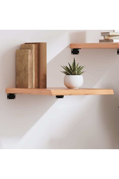 vidaxl Wall Shelf Light Brown 40x60x(2-4) cm Treated Solid Wood Oak