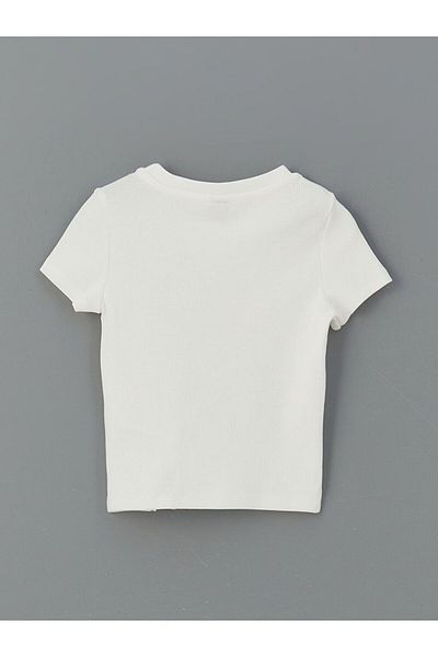 LC Waikiki Lcw Kids Crew Neck Bow Detailed Girl's T-Shirt
