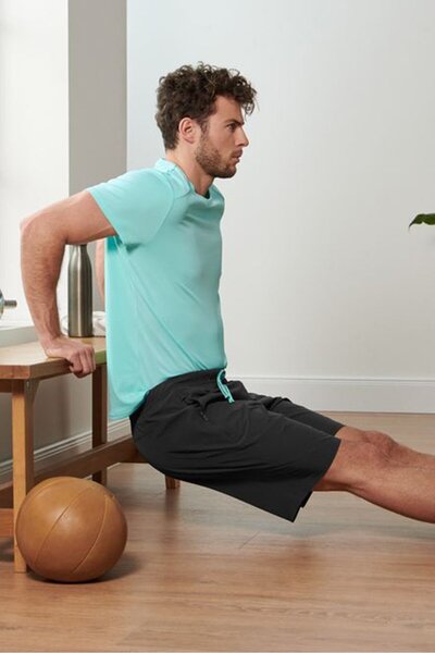 Tchibo شورت رياضي رجالي سادة، رمادي