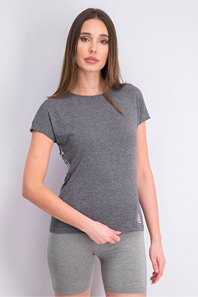 Reebok تي شيرت كروس فيت أكتيف تشيل قطني للنساء، أسود