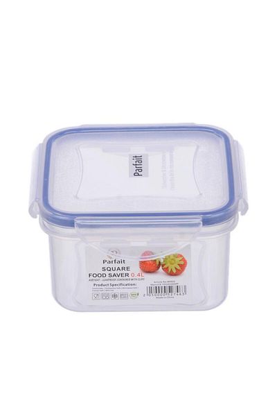 Generic PARFAIT Square Airtight Leak-Proof Food Container Clear and Blue 0.4 Liter YH101005PP8