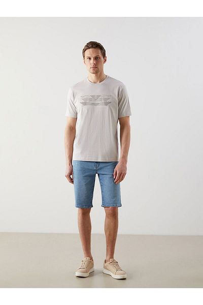 LC Waikiki Lcwaikiki Classic Crew Neck Printed Combed Cotton Mens T-Shirt