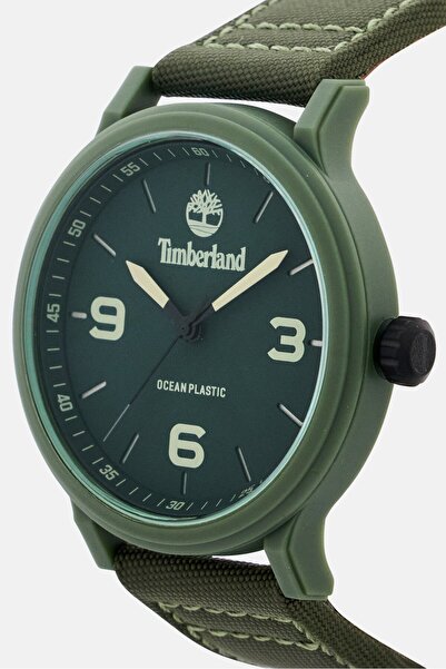Timberland Men TDWGM0028002 Leather Analog Watch 46 mm, Green