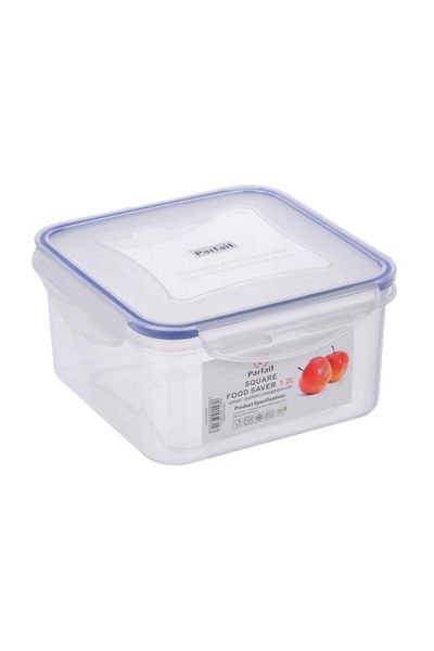Generic علبة طعام بارفيت مربعة محكمة الغلق ومضادة للتسرب، شفافة وزرقاء، سعة 1.2 لتر، YH151508PP10