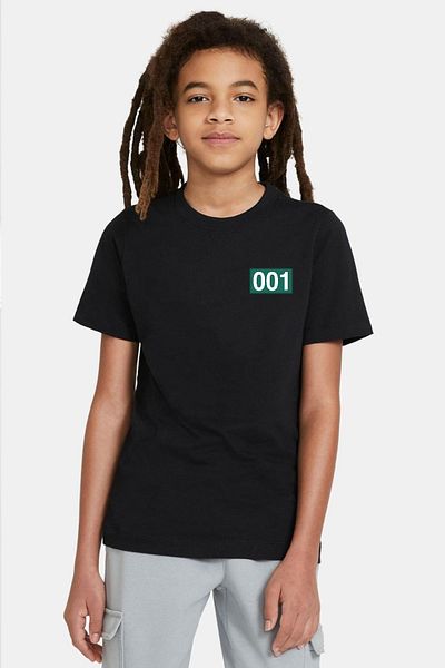 Tshirthane Squid Game Player 001 Black Kids Tshirt