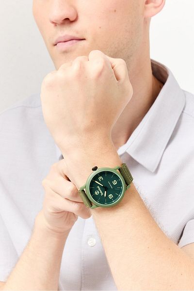 Timberland Men TDWGM0028002 Leather Analog Watch 46 mm, Green