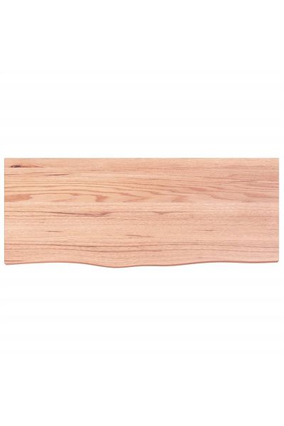 vidaxl Wall Shelf Light Brown 100x40x(2-4) cm Treated Solid Wood Oak