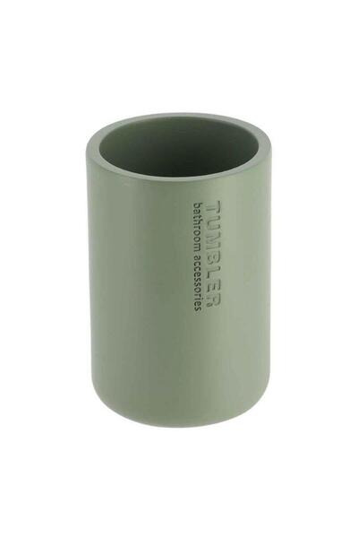 Generic Tendance Round Shaped Durable Round Polyresin Bathroom Tumbler Khaki Green 61101149