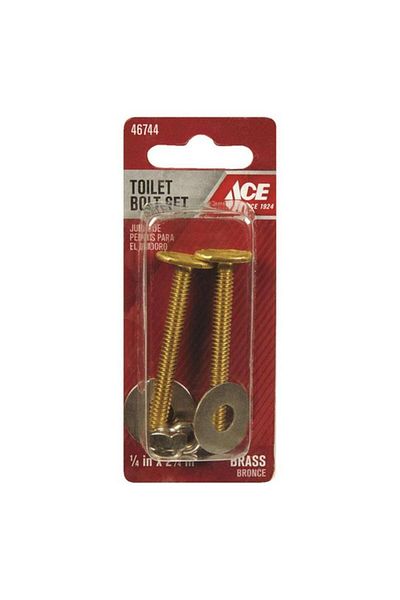 Generic طقم مسامير المرحاض النحاسية شديدة التحمل من ACE باللون الذهبي مقاس 1/4 × 2-1/4 بوصة ACE835-150