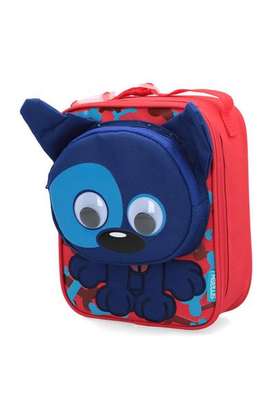 Generic smash 3D Dog Detail Zipper Closure Durable Lightweight Lunch Bag Red and Blue