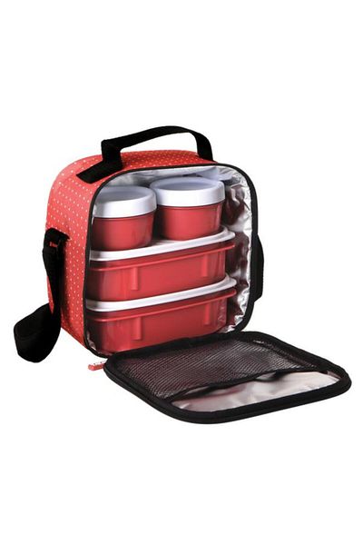 Generic TATAY Urban Dots Lunch Box Kit Red 3 Liter