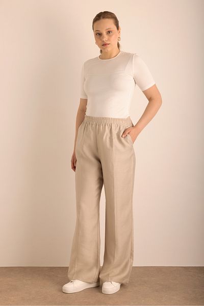 Aker Elastic Waist Linen Trousers