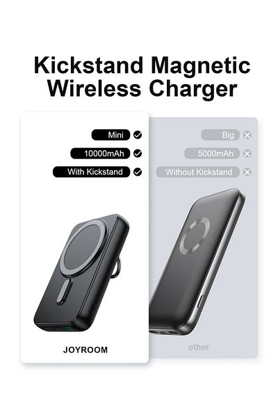 Joyroom Mini Magnetic Wireless Power Bank JR-W 050, 20W, 10000mAh, Black