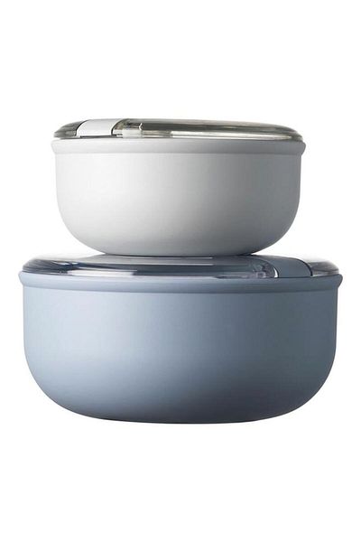 Generic OMADA 2-Piece Lunch Box Set Blue and Grey 2.55 Liter