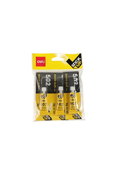 Deli غراء فائق، 3 قطع E7146 - 3 جرام لكل أنبوب - عبوة لاصقة فورية سريعة الجفاف