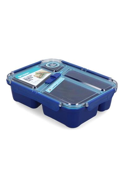 Generic smash Bento Eats Lunch Box Blue and Green 1.4 Liter