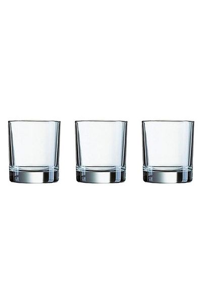 Generic طقم أكواب زجاجية شفافة من لومينارك آيلاند، 3 قطع، سعة 300 مل، E5094