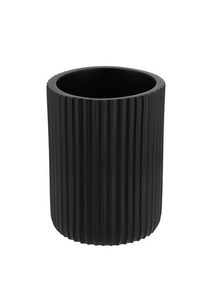 Generic كوب حمام دائري الشكل من تيندانس، مصنوع من البولي راتنج غير اللامع، باللون الأسود، 61103103