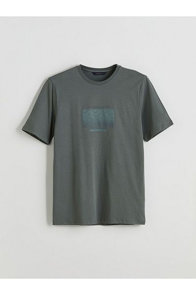 LC Waikiki Southblue Crew Neck Printed Combed Cotton Men's T-Shirt
