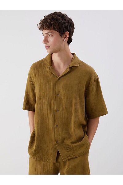 LC Waikiki Xside Comfortable Fit Resort Collar Short Sleeve Men's Shirt