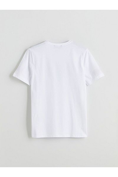 LC Waikiki Southblue Crew Neck Printed Combed Cotton Men's T-Shirt