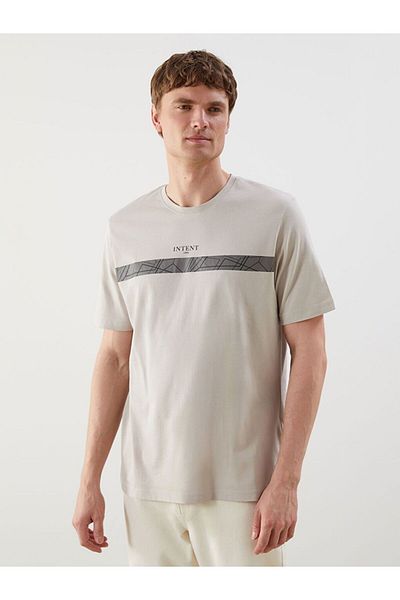 LC Waikiki Lcwaikiki Classic Crew Neck Printed Combed Cotton Mens T-Shirt