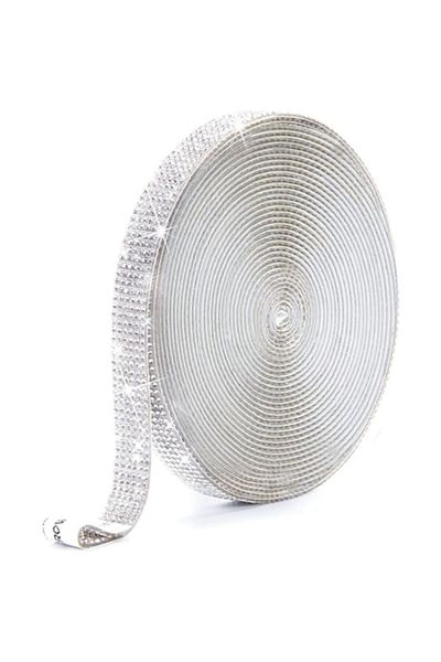 OEM Decorative Adhesive Tape with Silver Rhinestones 1m x 1.3cm for Decorations and DIY Projects