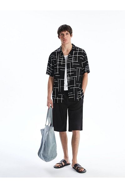 LC Waikiki XSIDE Regular Fit Short Sleeve Patterned Viscose Men's Shirt