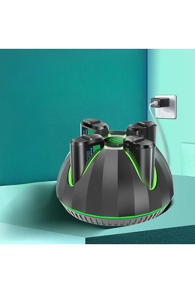 Saharaz Rechargeable Battery Packs for Xbox,with 4-Slot Station & 4×1300mAh Rechargeable Battery
