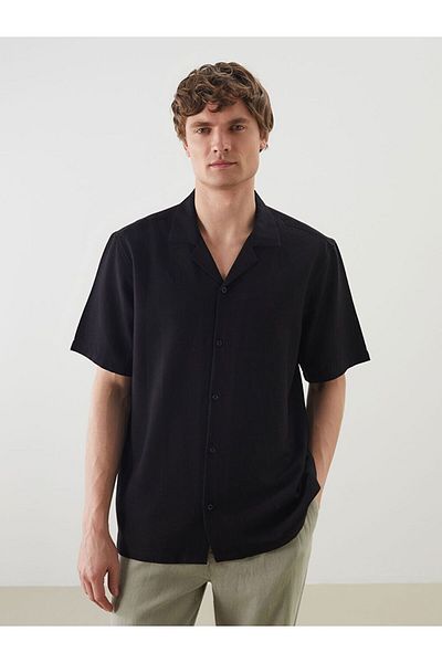 LC Waikiki Lcw Vision Regular Fit Short Sleeve Linen Look Men's Shirt