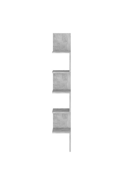 vidaxl Wall Corner Shelf Concrete Grey 20x20x127.5 cm Engineered Wood