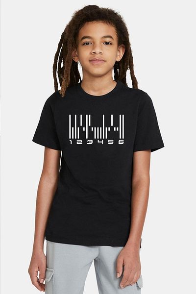 Tshirthane Dark Matter the Android Barcode Black Kids Tshirt
